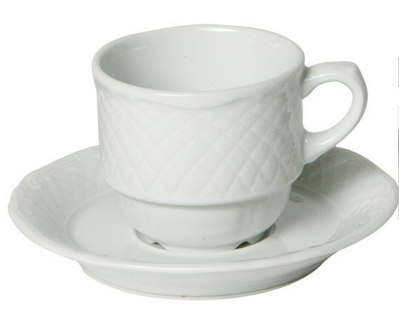 Koffiekop, schotel en lepel Classic – 50 stuks