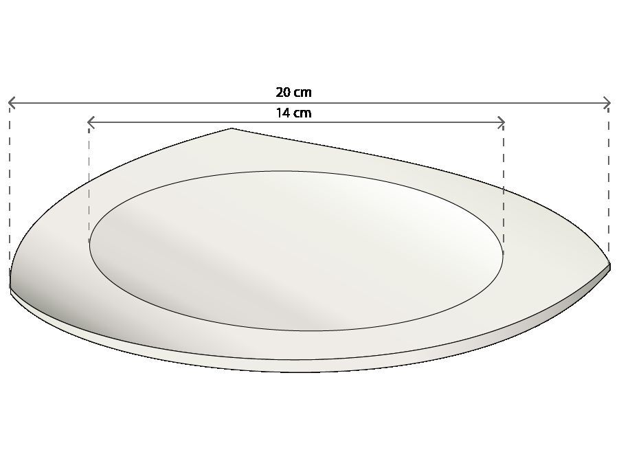 Gebakschotel / sideplate Trendy driekant