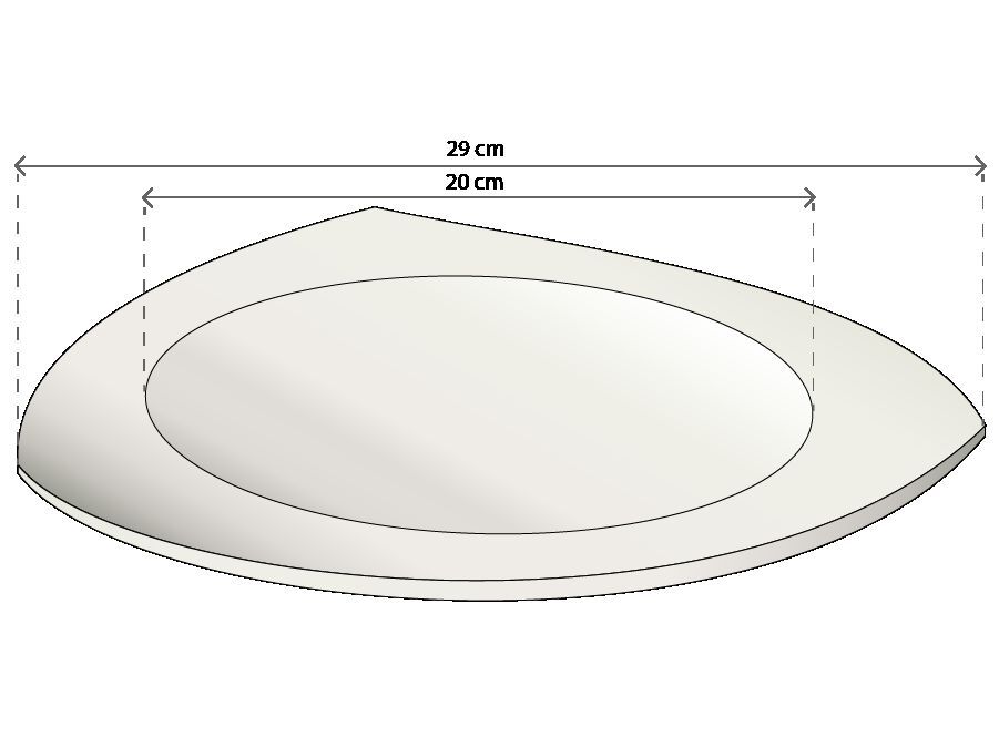 Dinerbord Trendy driekant