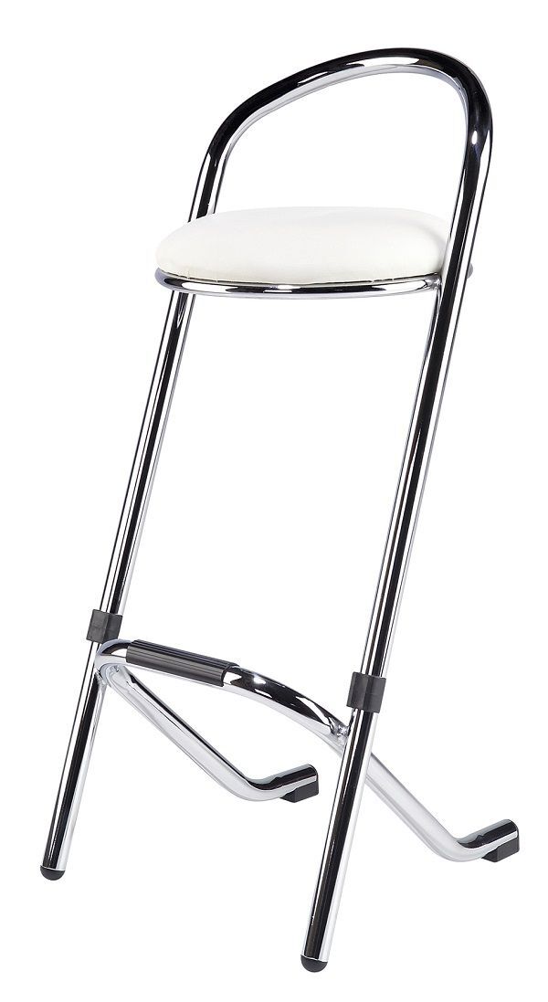 Barkruk wit, chroom frame