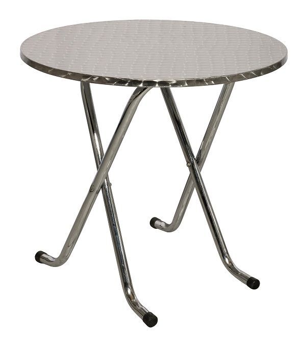 Terrastafel chroom curved ø 80 cm