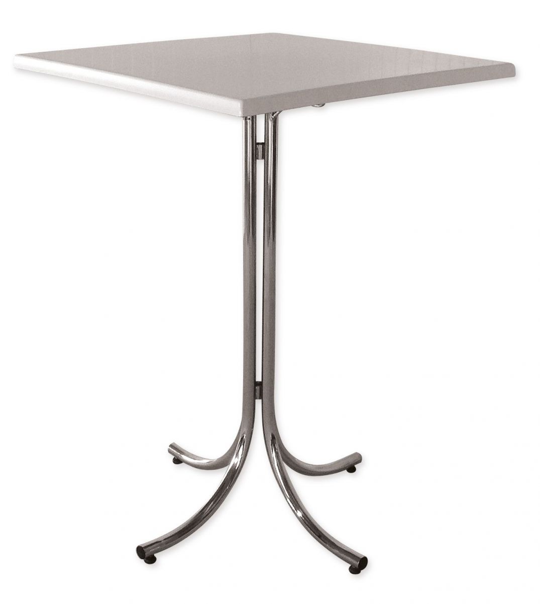 Statafel vierkant chroom – wit