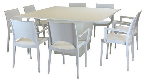 Dinertafel conic wit