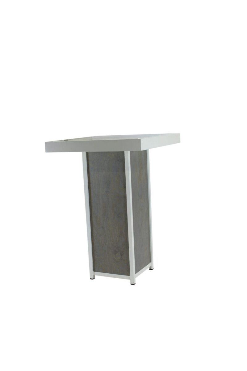 Statafel kolom wit – Grey / Wood