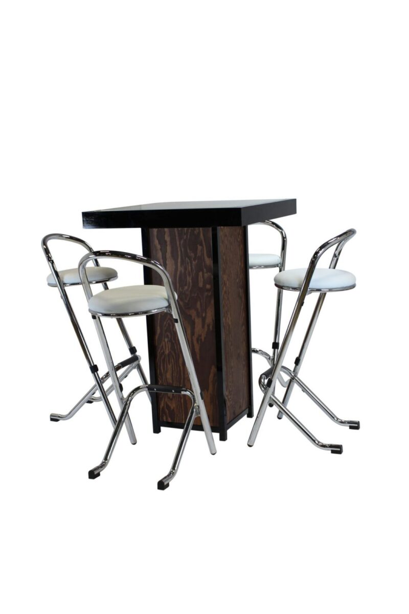 Statafel kolom zwart – Grey / Wood