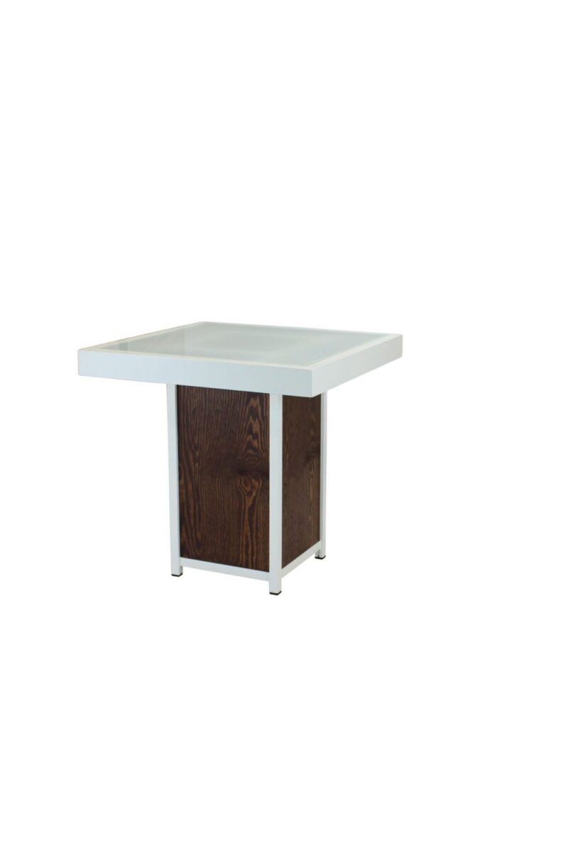 Terrastafel kolom wit – Grey / Wood