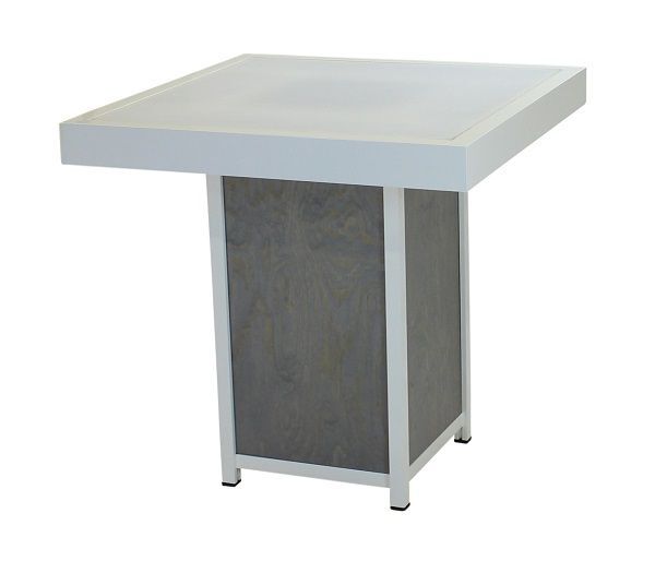 Terrastafel kolom wit – Grey / Wood