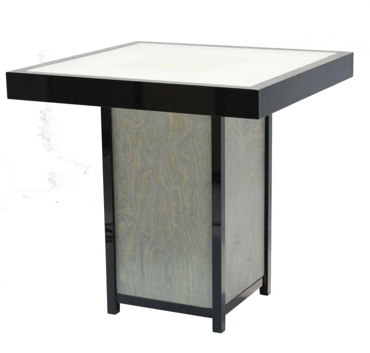 Terrastafel kolom zwart – Grey / Wood