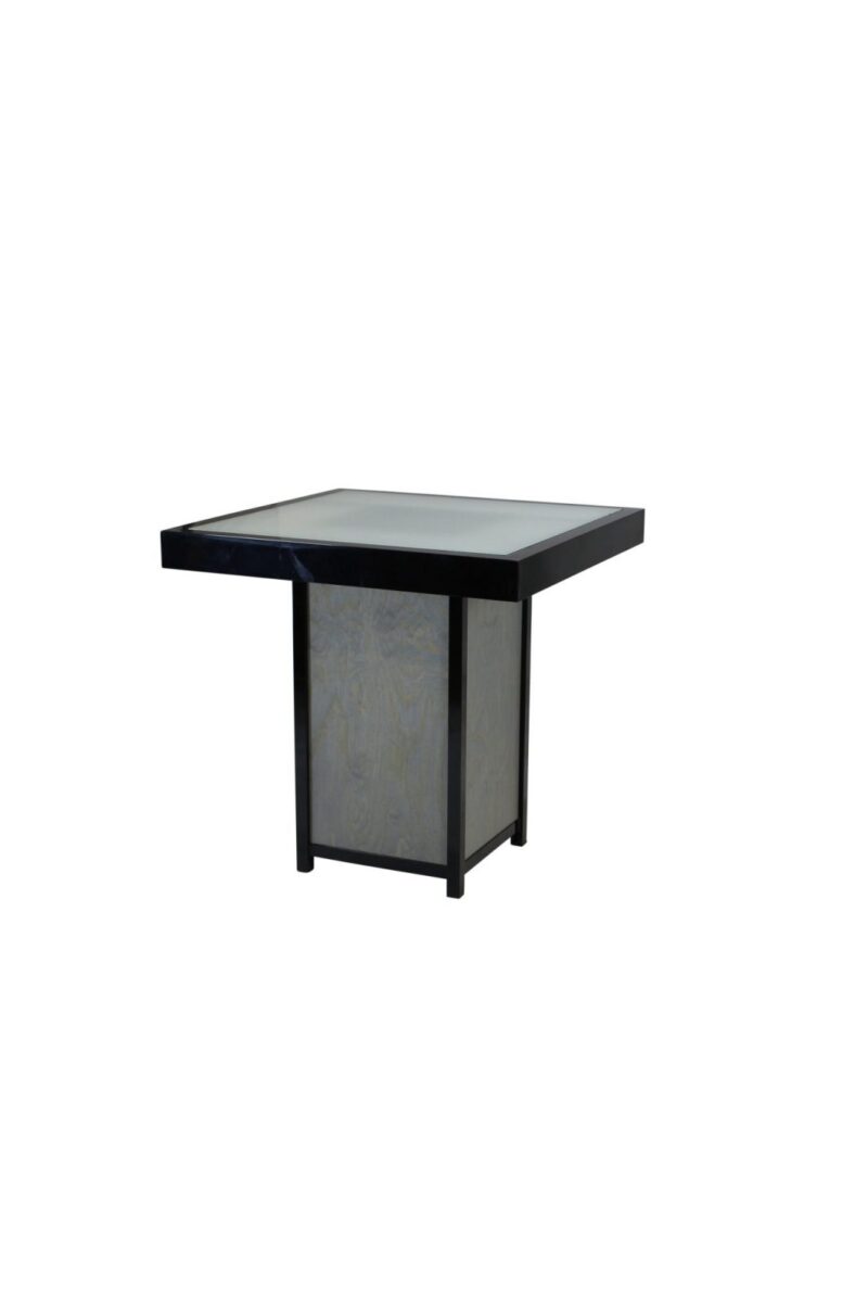 Terrastafel kolom zwart – Grey / Wood