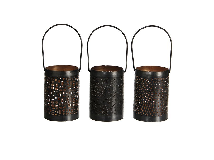 Djerba theelichthouder zilver antiek assorti – Per 3