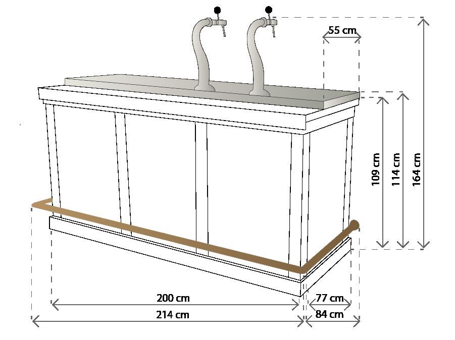 Tapbuffet bruin cafe met 2 tapkranen