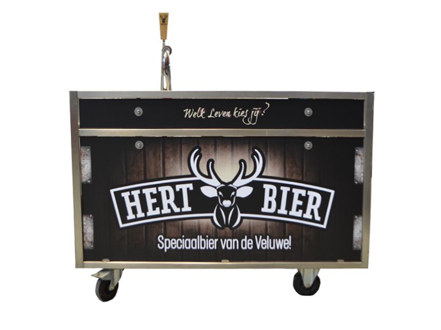 Verrijdbare bar met reclame