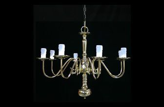 Kroonluchter goud 8 armig