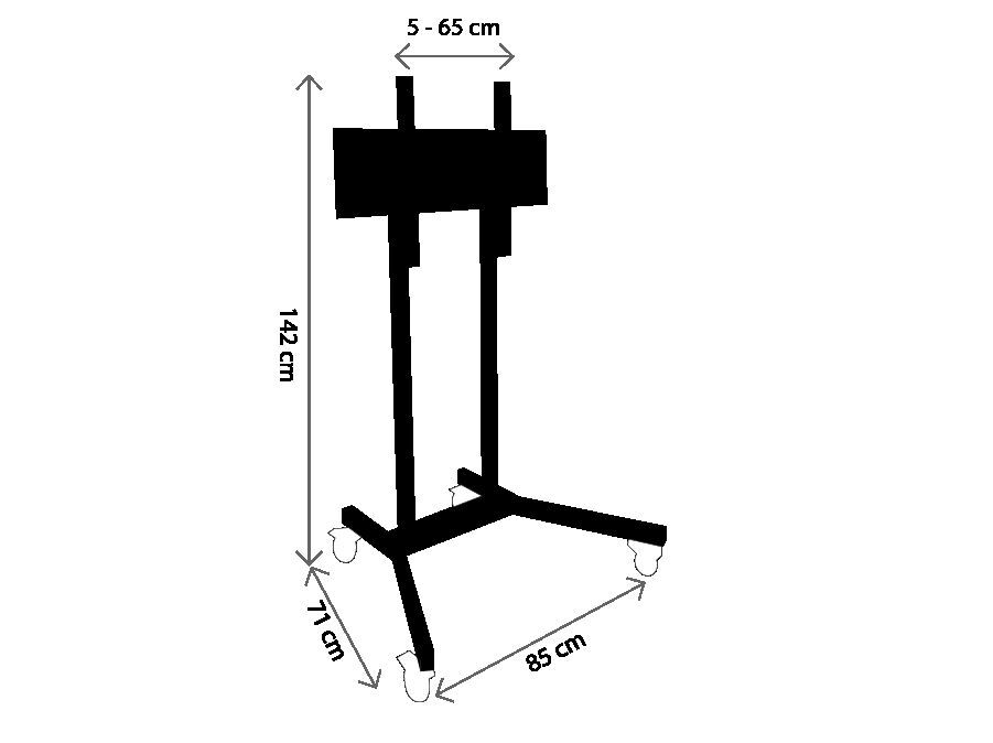 TV – Media scherm 40inch inclusief steun op wielen