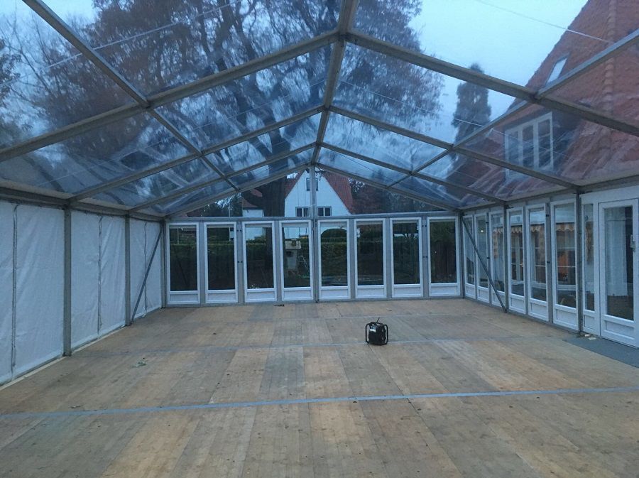 Alu-frame glastent 6 meter breed