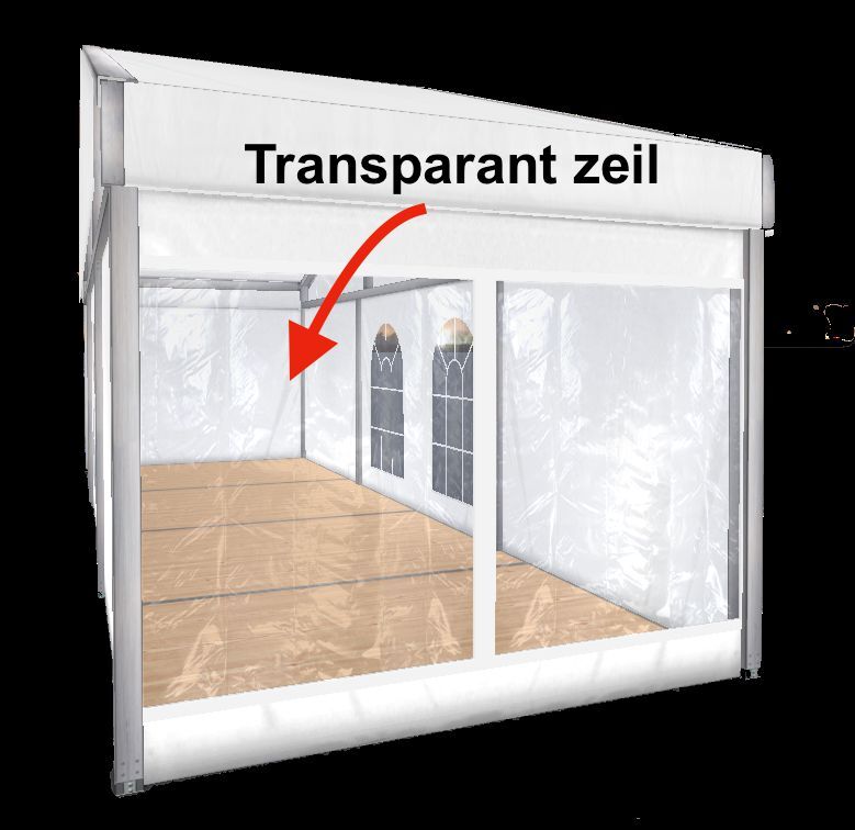 Transparant zijzeil (per 3/4 meter) – Partytent / Luifel