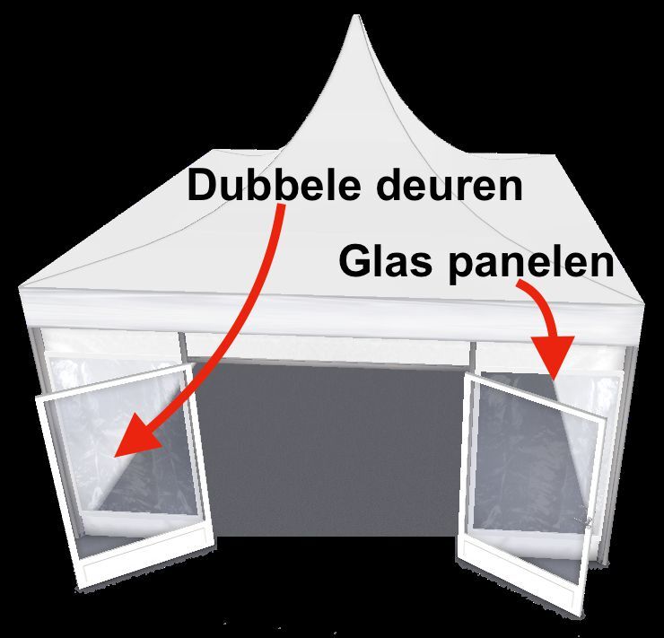 Glasdeur met ramen – Pagode 5×5