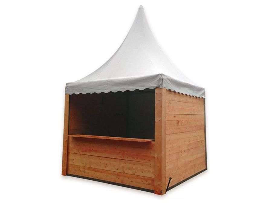 Houten verkoophuisje 3×3 incl. vlondervloer