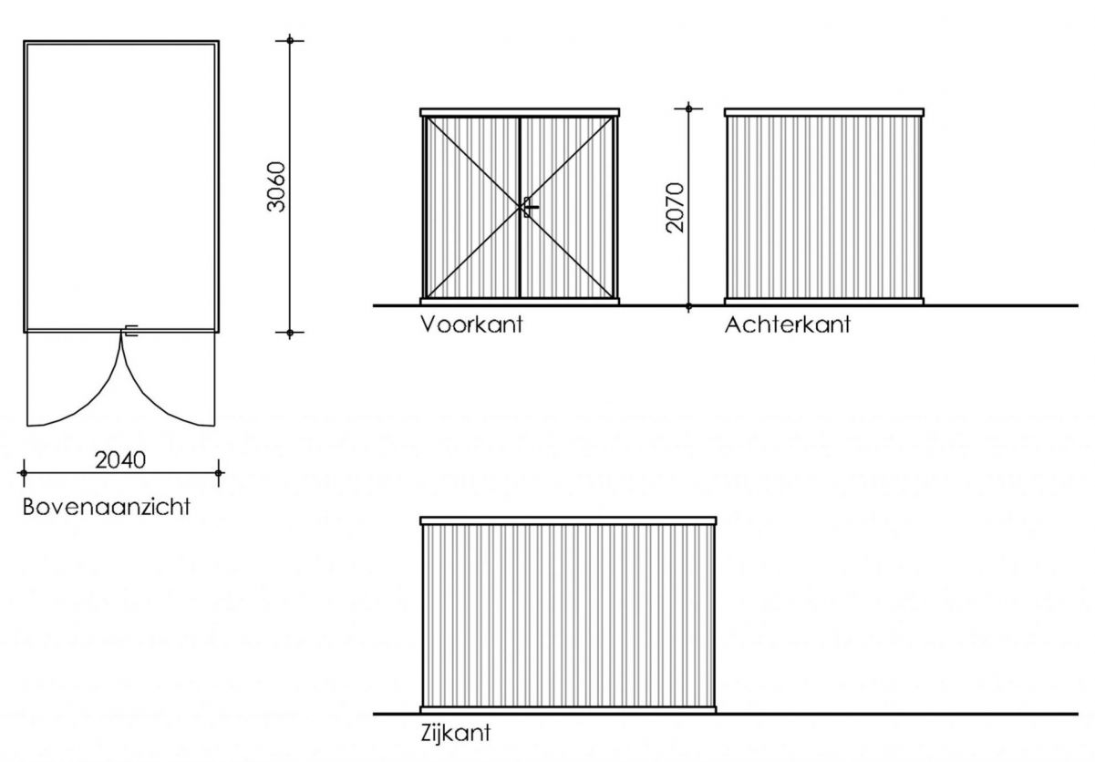 Opslagcontainer 3 x 2,5 m
