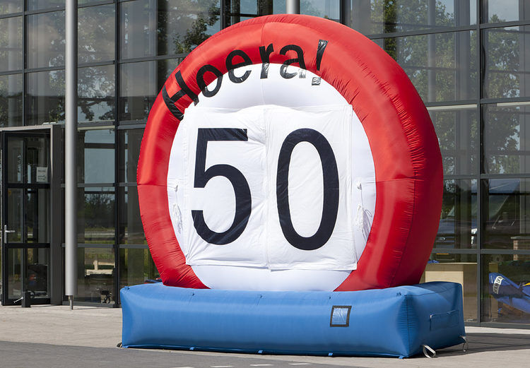 Opblaasbaar verkeersbord – 0-99 jaar