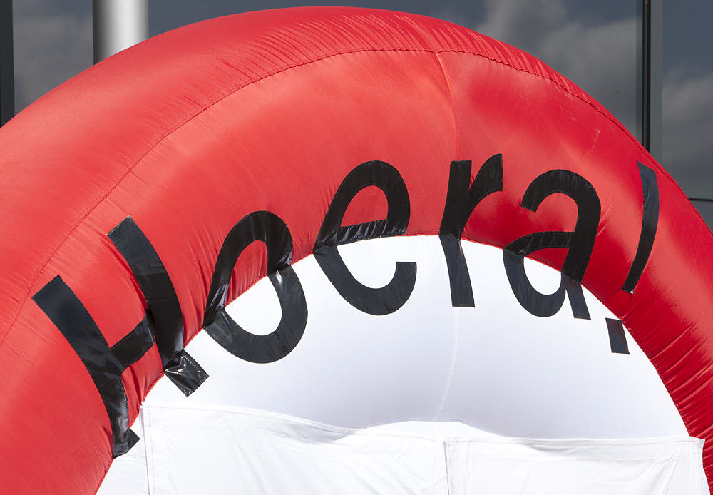 Opblaasbaar verkeersbord – 0-99 jaar